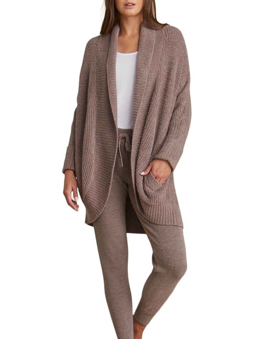 Barefoot DreamsCozyChic Lite Waffle Cocoon Cardi Driftwood L/XL